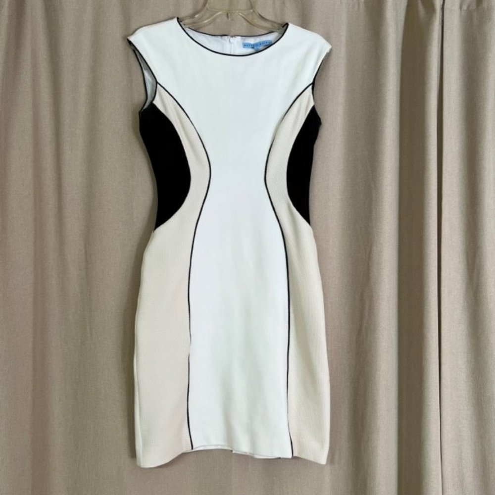 Antonio Melani White & Black Sheath Cocktail Dress – Size 4